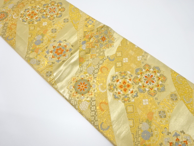 抽象波に名物裂・華紋織り出し袋帯